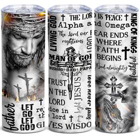 Tumbtu Zsb20-manyin-2507-071105 Christian Bible Verse Tumbler 20oz Insulated 20 Ounces White-black