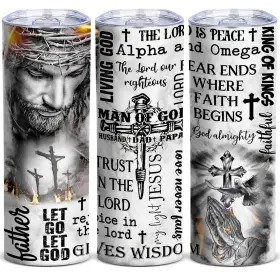 Zsb20-manyin-2507-071105 Tumbtu Christian Bible Verse Tumbler 20oz Insulated 20 Ounces White-black