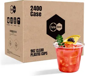 2400 Turbo Bee 300481419798 Pack 9oz Clear Plastic Cups Bulk Thanksgiving Halloween