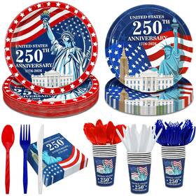 Turnmeon Cao-24dcs24-us3-1 168pcs 4th Of July Decorations 250th Anniversary Patriotic Party Supplies Americ