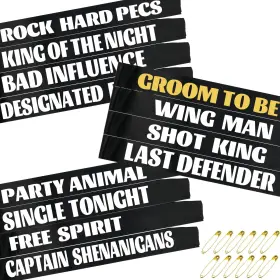Xsc024600001 Txscoxwp1 12 Pack Funny Bachelor Party Sashes Groom To Be/team Groom/groomsmen/best Ma