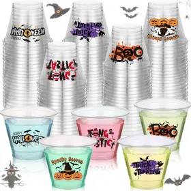 Ggn-uiifan-239 Uiifan 100 Pcs Clear Disposable Halloween Party Cups For Wine Coffee Juice Snacks