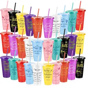 Ggn-uiifan-3003 Uiifan 30 Pcs Christian Gifts Cups Bulk For Women 24 Oz - Bible Fresh Color