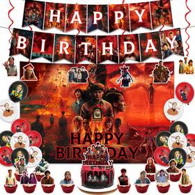Ukmpfgj St5pd 51 Pcs Stranger Season 5 Things Party Supplies Birthday Decorations Set Inclu