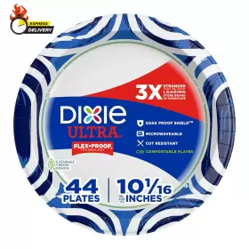 15420 Ultra Large Paper Plates 10 Inch 44 Count 3x Stronger Heavy Duty Microwav
