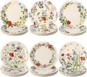 Umigy 445016127168 120 Pcs Wild Floral Paper Plates 7 Inch Spring Flower