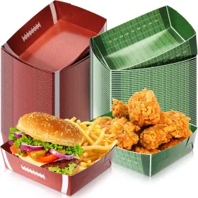 Meq-230605-b Umigy 100 Pack Football Party Favors 5 Lb Paper Trays Large Plates Food Boats