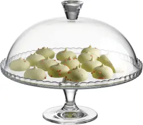 Ums95200 Ums 696817987773 Glass Cake Stand With Dome Holder Plate Lid Large Clear