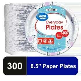 Un Brand 445002644600 Everyday Disposable Paper Plates 8.5 Inch 300 Count
