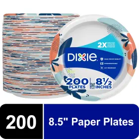 Un Brand 744110023459 Disposable Paper Plates Multicolor 8.5 In 200 Count
