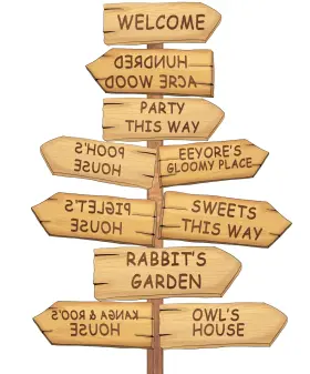 Xi193 Unbala 20 Pcs Classic Winnie Arrow Sign Directional Pooh Baby Shower Decoration