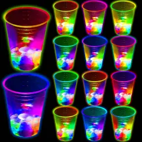 Unbrands 711379109538 16oz Glowing Party Cups For Indoor Outdoor Event Fun Light Up