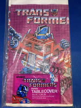 Unique 011179014033 Vtg 1984 Transformers Paper Party Tablecover Table Cloth Cover New