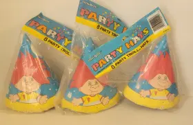 Unique 011179142118 3 Sets Of 8 Party Trolls Hats Vintage Birthday Supplies 1992 24 Total