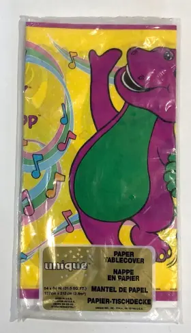 Unique 011179143733 Vtg 1992 Barney The Dinosaur And Baby Bop Paper Tablecover 54 Inch X 84 Model 14373