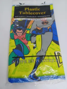 Unique 011179156030 Vintage 1997 Batman Robin Dc Comics Birthday Plastic Tablecover 54 X 108 In New