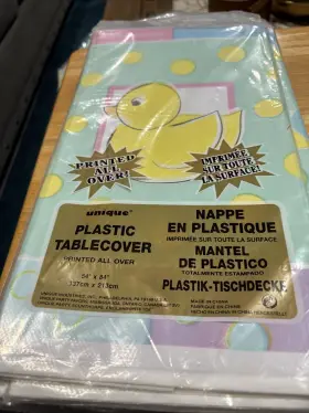 Unique 011179163038 Baby Shower Plastic Tablecover And Plates Duckies Bears