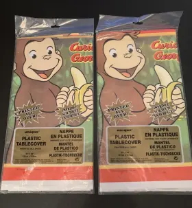 Unique 011179212033 2 - Curious George Party Table Cover Plastic 54 Inch X 84 Industries Nip