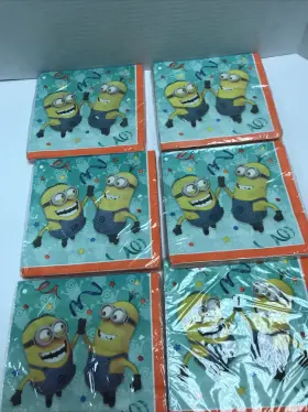 Unique 011179431328 Minions Despicable Napkins 6 - 16ct Birthday Party Decoration 96 Total