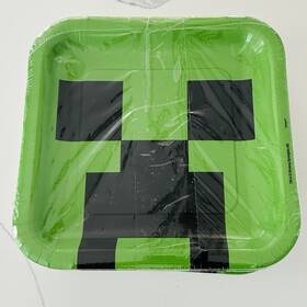 Unique 011179752164 3 Packs Minecraft Zombie Disposable Plates 8 Ct Per Pack 24 9in New