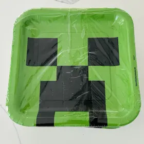 Unique 011179752164 3 Packs Minecraft Zombie Disposable Plates 8 Ct Per Pack 24 9in New