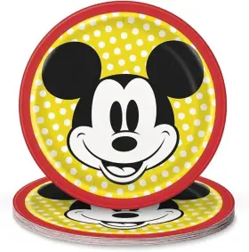 Unique 011179784844 Disney Mickey Mouse Round Dessert Paper Plates 7 Inch 8 Pcs