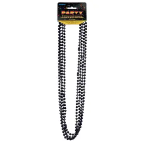Unique 011179951185 Metallic Black Plastic Bead Necklaces - 32ftft 4 Count Perfect For Parties