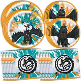 Unique 155htw8 How To Train Your Dragon Plates And Napkins 9-inch 7-inch Multicolor