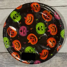 Unique 192937469118 Snack Plates Halloween/pumpkin Paper - 20ct 6.75 Inch New