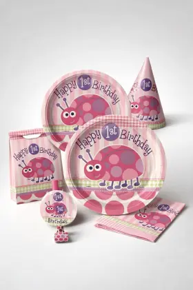 40415 Unique Ladybug 1st Birthday Party Supplies Plates Blowouts Tablecover High Chair Choose