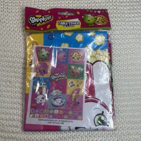 43040 Unique Shopkins Tablecover 138x183 Cm Birthday Party Kids - Brand New Plastic