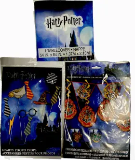 59063 Unique Harry Potter Lot Of 3 Party Supplies Plastic Table Cover Decor Kit And Photo Prop 59063 Unique Harry Potter Lot Of 3 Party Supplies Plastic Table Cover Decor Kit And Photo Prop