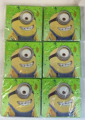 59621w Unique Despicable Me Minions Birthday Party Beverage Napkins 6 Pks 96 Total