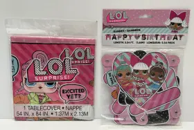 79083 Unique 2pc Lol Surprise Plastic Table Cover And Birthday Banner Party Supplies Decoration