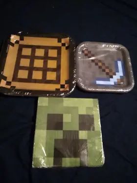 79405 Unique Minecraft Kids Birthday Party Supplies 16 Plates And Napkins Game Theme