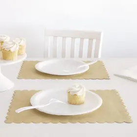 Unique Industries 011179160785 Placemats Scalloped Brown Kraft Paper Rustic 8 Ct #16078