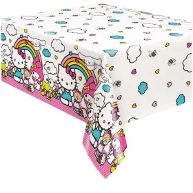 Unique Industries 011179416233 Hello Kitty And Friends Plastic Tablecover 54x84 Inches