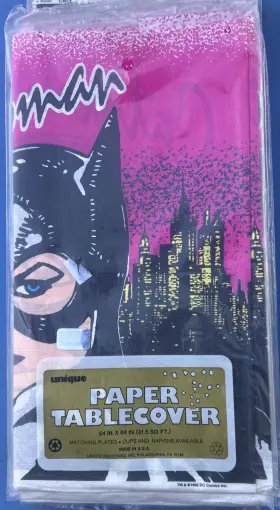 13973 Unique Industries 7 Nos Cat Woman Paper Table Cover 1992 Dc Comics 54x84 Tablecover Catwoman