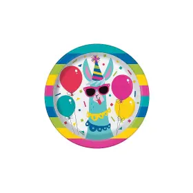 13911087 Unique Industries Inc. Llama Birthday Paper Dessert Plates - 8 Ct. Party Supplies Pieces