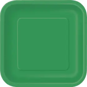 Unique Party 011179318711 Emerald Green Solid Square Paper Dinner Plates - 9 Inch 14 Ct Elegant And Durab