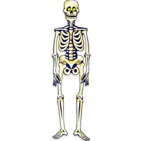 Unique Party 258741555864 Halloween Jointed Skeleton - 1 Count Yellowish-white Indoor Hanging D Cor F