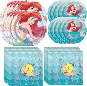 Un-ar16bn Unique The Little Mermaid Dinnerware Party Bundle Red Blue Purple