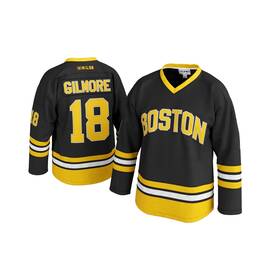 Unlc 745833787192 Happy Gilmore #18 Hockey Jersey Black 90s Comedy-inspired Throwback Stitch