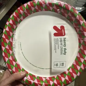 Up & 041594429020 And Red Green Pink Heavy Duty Paper Plates 10 Inch - 20 Ct