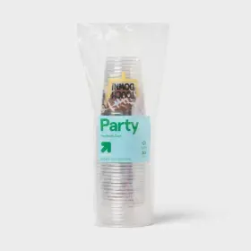 Up&up 191907979626 30ct Fooball Party Disposable Clear Plastic Cups - Touchdown 18oz/30ct