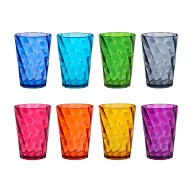 Us Acrylic 080844094380 Optix Mini Plastic Reusable Drinking Glasses 8-ounce Jewel Tone