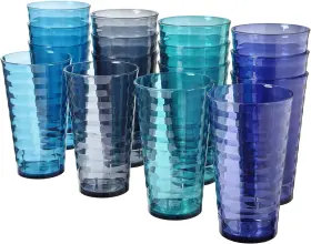 9471 Us Acrylic Splash Set Of 16 18 Ounce Plastic Stackable 18-ounce Coastal