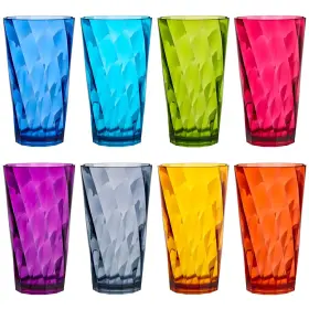 9472 Us Acrylic Optix Plastic Reusable Drinking Glasses Set 20 Ounces Jewel Tone