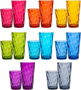 Hu-xi-143 Us Acrylic Optix Plastic Reusable Drinking 14-ounce/20-ounce Jewel Tone