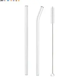 Usa-viralfinds 445037136163 20cm Glass Smoothie Straw Reusable Clear Drinking Straws For Milkshake
